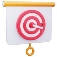 3D Icon Target Goal Presentation Slide png