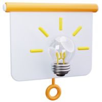3D Icon Lightbulb Idea Slide Concept png