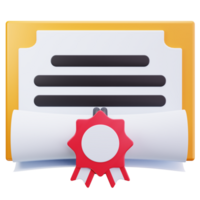 3D Icon Rolled Certificate With Seal png