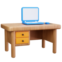 3D Icon Laptop Wooden Desk png