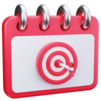 3D Icon Target Goal Setting Planner png