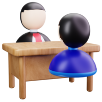3D Icon Interview Job Discussion Table png
