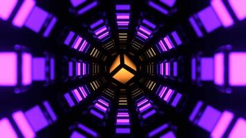 Yellow and Purple Abstract Pulsating Neon Core Background VJ Loop in 4K video