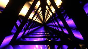 Purple and Gold Moving Triangle Neon Source Background VJ Loop in 4K video