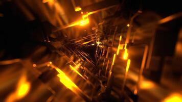 Red and Orange Fantasy Triangle Tunnel with Changing Lighting VJ Loop in 4K video
