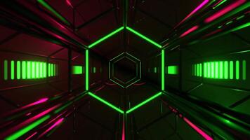 Green and Pink Neon Alien Wireframe Cybertrack Background VJ Loop in 4K video
