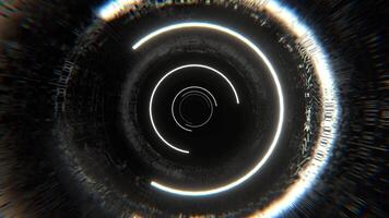 White Strobe Sci Fi Luminescent Cyber Tunnel Background VJ Loop in 4K video