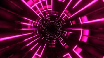 Pink and Orange Endless Tunnel of Neon Pulses Background VJ Loop in 4K video