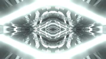 White Neon Infinite Sci Fi Technochannel Background VJ Loop in 4K video