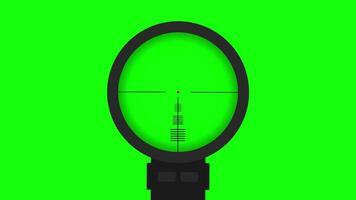 Sniper rifle optical scope animation on green screen video