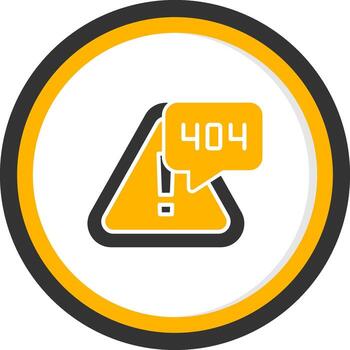 Error 404 Page Not Found Glyph Two Color Circle vector
