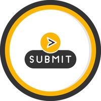 Submit Form Button Glyph Two Color Circle vector