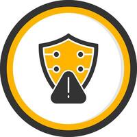 Emerging Cybersecurity Threat Risks Glyph Two Color Circle vector