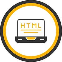 HTML Markup File Icon Glyph Two Color Circle vector