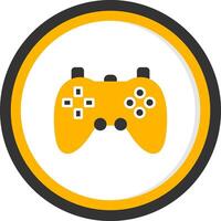 Wireless Game Controller Glyph Two Color Circle vector