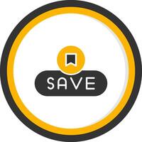 Save Changes Button Glyph Two Color Circle vector
