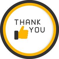 Heartfelt Thank You Note Glyph Two Color Circle vector