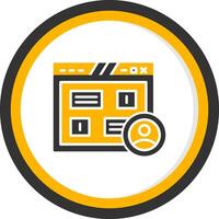User Friendly Interface Experience Glyph Two Color Circle vector