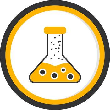 Conical Flask Experiment Tool Glyph Two Color Circle vector