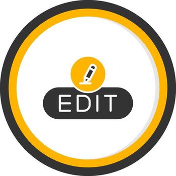 Edit Content Button Glyph Two Color Circle vector