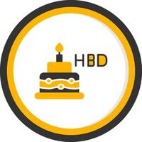 Personalized Birthday Greeting Glyph Two Color Circle vector