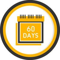 60 Days Guarantee Sign Glyph Two Color Circle vector