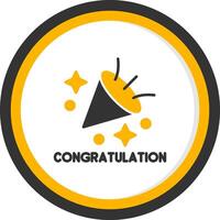 Joyful Congratulations Banner Glyph Two Color Circle vector