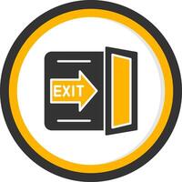 Highway Exit Direction Board Glyph Two Color Circle vector