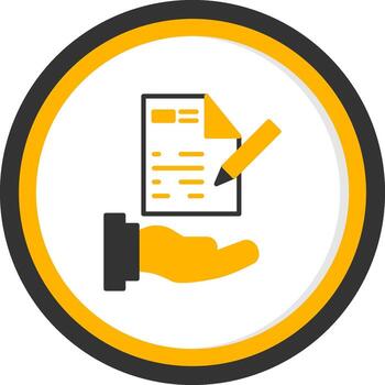 personalizado cliente proyecto propuesta glifo dos color circulo vector