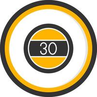 Legal Speed Limit Sign Glyph Two Color Circle vector