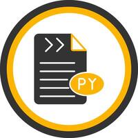 Python Programming Language Icon Glyph Two Color Circle vector