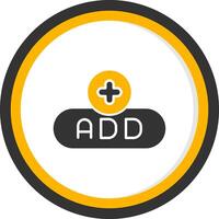 Add New Item Button Glyph Two Color Circle vector