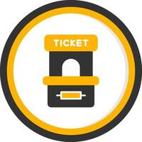Manual Ticket Booth Glyph Two Color Circle vector
