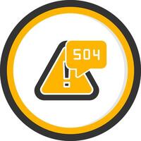 Gateway Timeout Error Glyph Two Color Circle vector