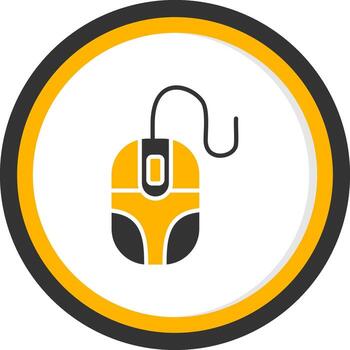 Optical Computer Mouse Glyph Two Color Circle vector