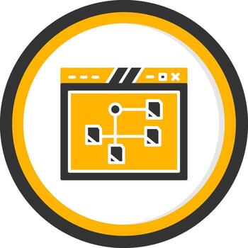 estructurado página diseño cuadrícula glifo dos color circulo vector