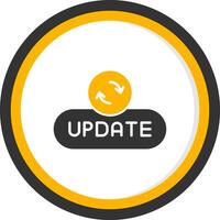 Update Record Button Glyph Two Color Circle vector