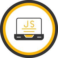 Node js Runtime Environment Glyph Two Color Circle vector