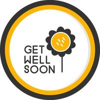 Wishing You a Speedy Recovery Glyph Two Color Circle vector