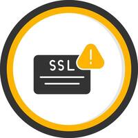 SSL Certificate Verification Error Glyph Two Color Circle vector