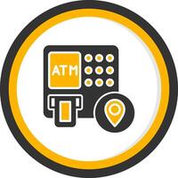 ATM Cash Machine Locator Glyph Two Color Circle vector
