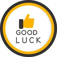 Good Luck Wishes Card Glyph Two Color Circle vector