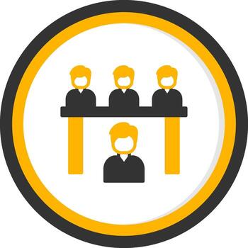 candidato entrevista discusión escena glifo dos color circulo vector