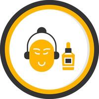 Broad Spectrum Face Sunscreen Glyph Two Color Circle vector