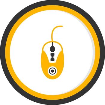 Precision Optical Mouse Glyph Two Color Circle vector