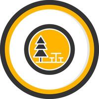 Highway Rest Area Icon Glyph Two Color Circle vector