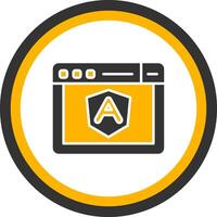Angular Frontend Framework Glyph Two Color Circle vector