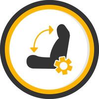 Adjustable Car Seat Mechanism Glyph Two Color Circle vector