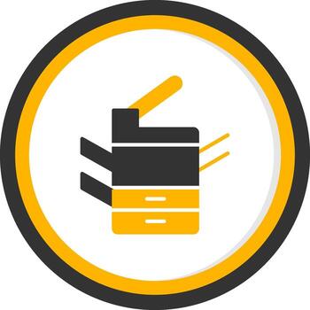 Multi Function Photocopier Glyph Two Color Circle vector