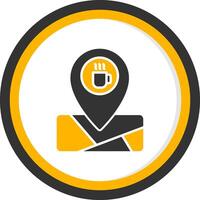 Coffee Shop Geo Location Glyph Two Color Circle vector